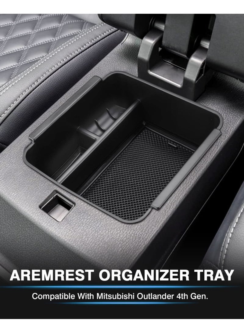 KISSUN Center Console Organizer Tray for 2022-2025 Mitsubishi Outlander Accessories (NOT for Outlander Sport) Middle Console Organizer Armrest Storage Box with Non-Slip Silicone Liners - Image 2